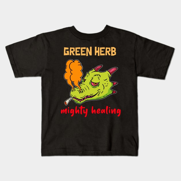 green herb, mighty healing Kids T-Shirt by Zipora